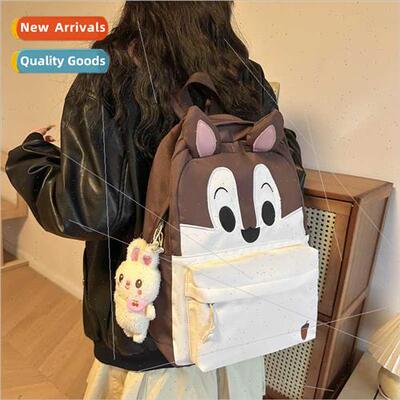 Cute cartoon squirrel shoulder bag large capacy student scho