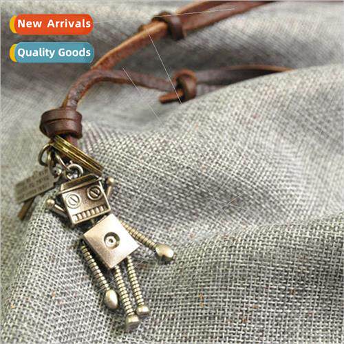Europe vintage robot doll note robot long necklace sweater c