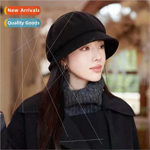 Korean  new fall winter hat female solid color hundred wh be