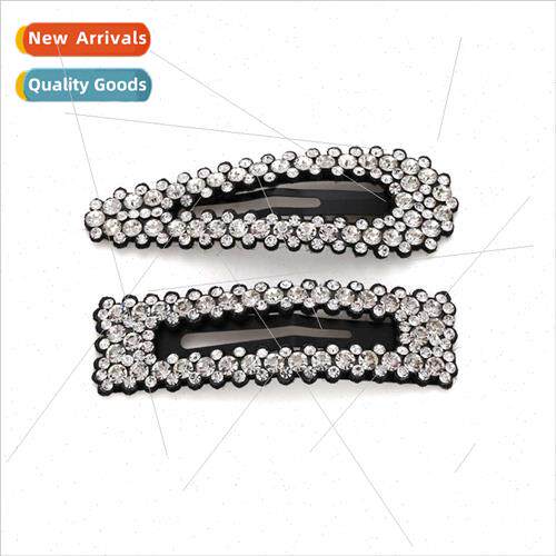 mple Geometric Rhinestone Hair Clip Set Vintage Fashion de C
