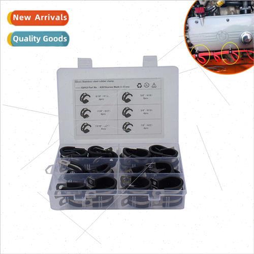 32pcs 6 sizes Rubber mat clamps Stainless 304 rubber strip c