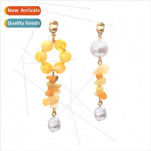 Pearl tassel rice beads earrings 2022 new tide temperament s