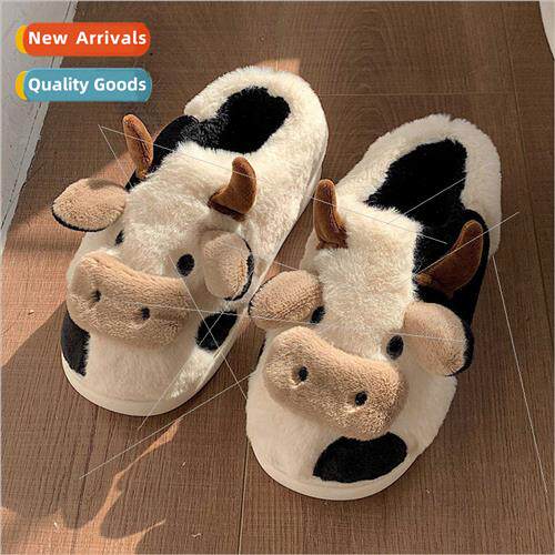 Soft cute cute girl heart full package wh cow cotton slipper