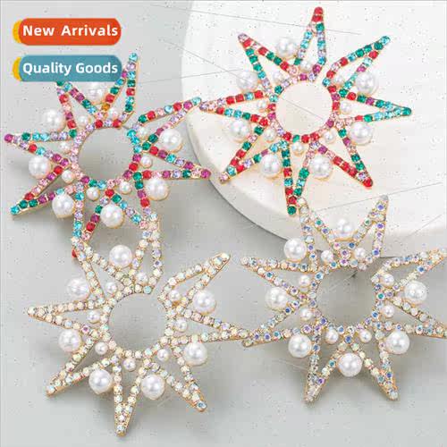 Europe fashion nd shiny alloy diamonds rhinestones pearl sta