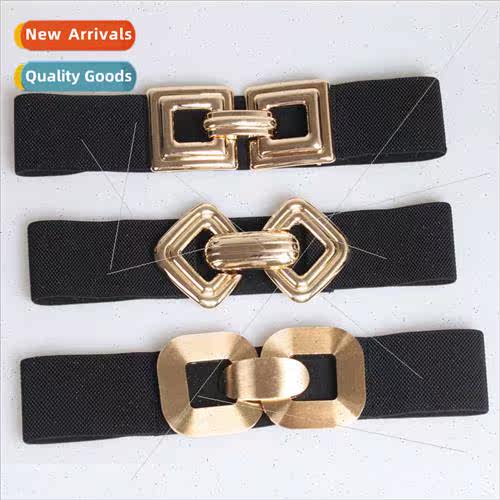 2022 summer new belt female decorative dress sub elastic ela