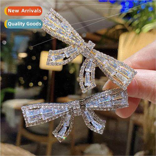 Korea new bow hair clips imation zirconia duckbill clip hair