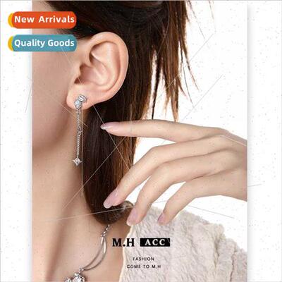 Autumn winter colorful diamond tassel earrings female irregu
