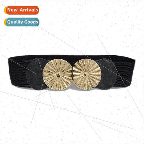 Summer new women belt fashion versatile textured metal round