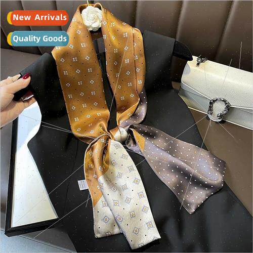 150*15cm double silk long scarf fluttering ribbon polka dots