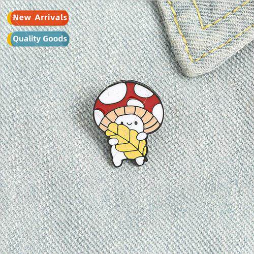 Students cartoon cute mushroom brooch baking paint enamel co