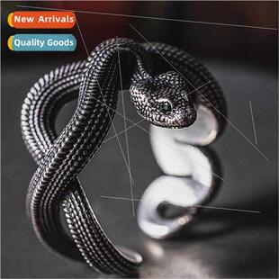2024 new vintage snake winding ring men python dark punk sna