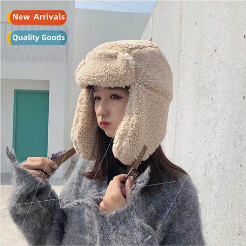 lamb wool cold hat winter students hundred riding full wool