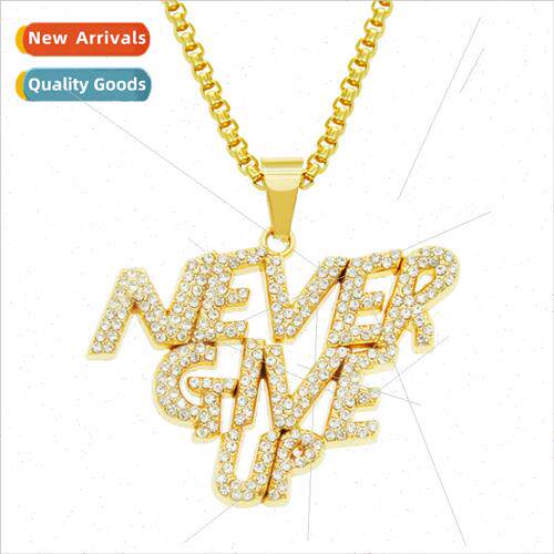 Europe Hip Hop full diamonds splicing triple letter pendant