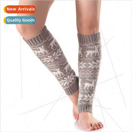 Autumn winter new socks knee pads Ms. deer snowflake stacked