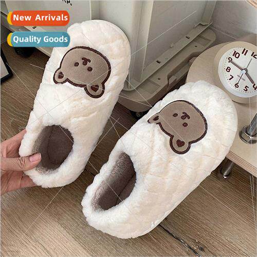 Korean ins cute cartoon bear full package wh cotton slippers