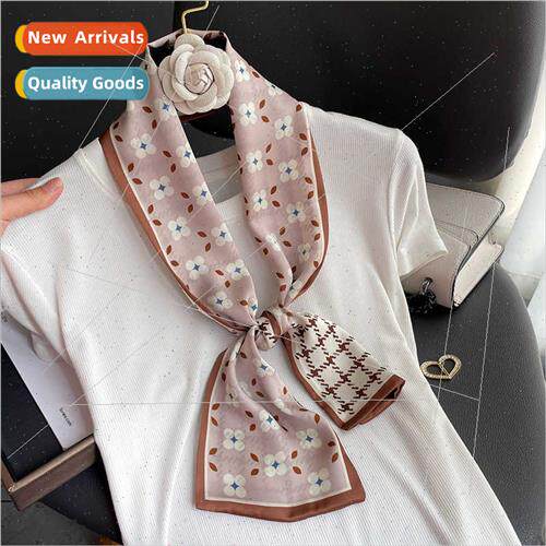 2022 Spring Autumn new printing thin narrow long small silk