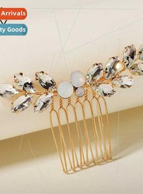 jelly rhinestone leaf insert comb horse eye glass versatile