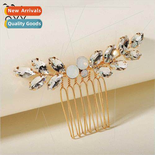 jelly rhinestone leaf insert comb horse eye glass versatile