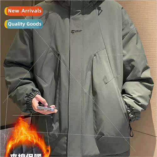 fall winter  jacket male hooded loose casual nd workwear win