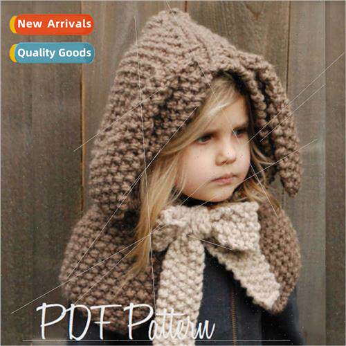 Cartoon rabb cape hat winter hand-kn wool cap fall winter ne