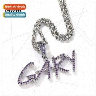 Colorful Zirconia Necklace Copper Letter Body New Straw
