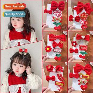 girl hairpin children girls bow red ltle clips hair new 2022