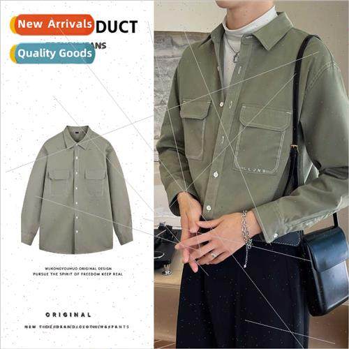 Work shirt men long-sleeved high-grade spring fall loose shi