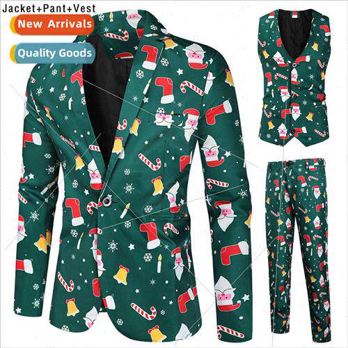 2021 Christmas  printed su collar spring fall Slim type blue