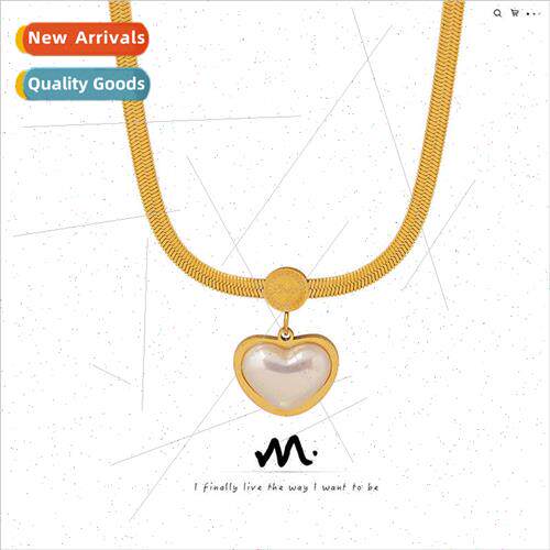 French heart-shaped colored beads blade chain necklace warm