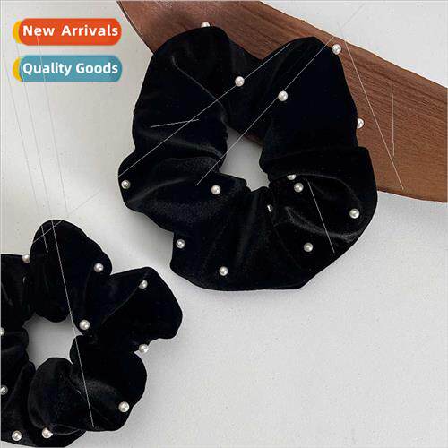 Velvet hair circle fall winter Korean nail pearl headband Fr