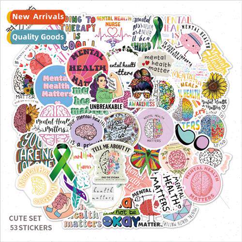 50 new heart health Mental Health doodle stickers notebook h