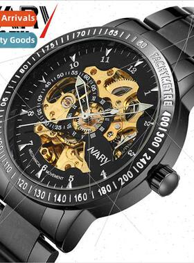 Brand Automatic Mechanical Watch Men Skeletonized Transparen