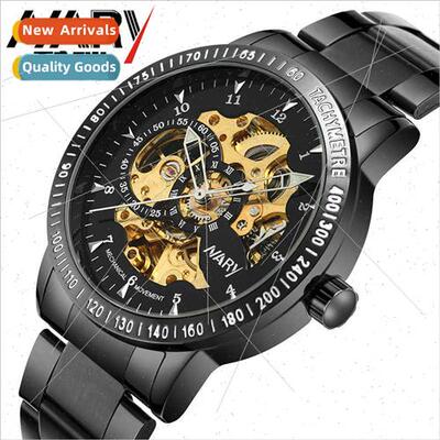 Brand Automatic Mechanical Watch Men Skeletonized Transparen