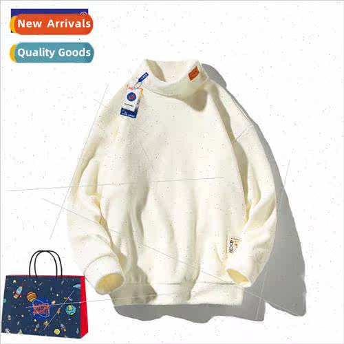 Spring Autumn round neck versatile cotton sweater tide heavy