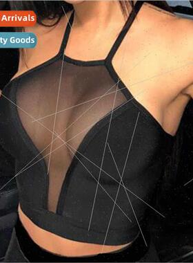 Europe Uned States 2021 summer women new mesh splicing sexy