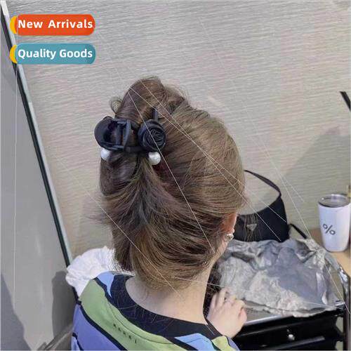 French retro elegant handmade roses pearl Korean wind hair g