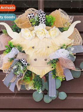 New HighlCow Wreath Hanging Holiday Home Spring Decoration W