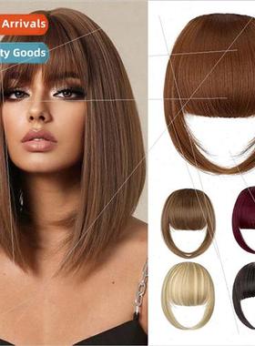 Qi bangs sideburns wig fake bangs oblique center parted bang