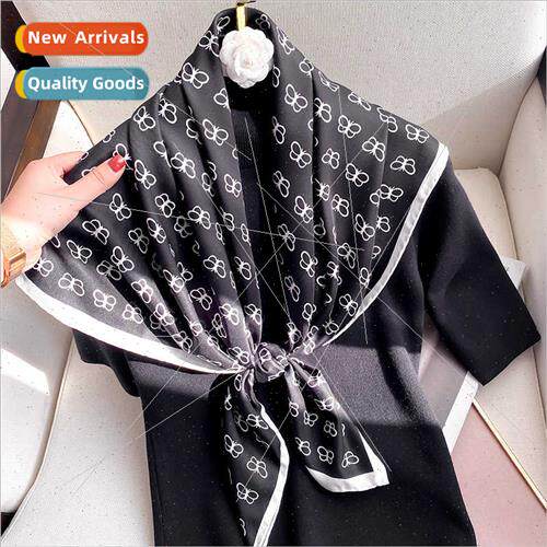 2021 new spring fall fashion decorative 90 twill silk large