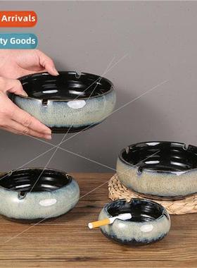 Retro kiln change large ashtray Chinese ceramic crafts home
