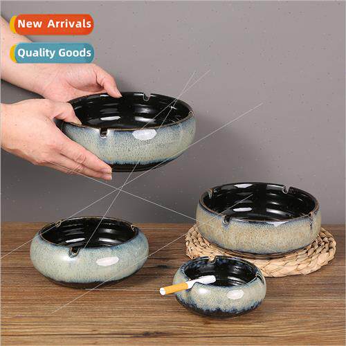 Retro kiln change large ashtray Chinese ceramic crafts home