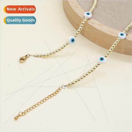 INS  retro nd fashion new glazed eyes iron gallstone necklac