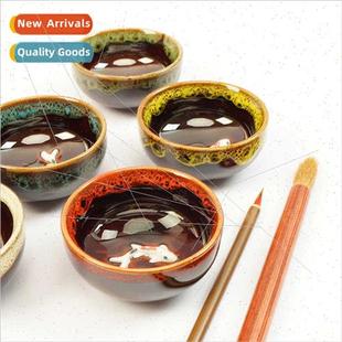 ceramic water dish New painting fish calligraphy colorful