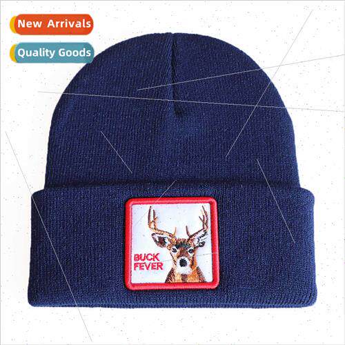Animal Series Embroidery Kn Hat Pullover Hat Popular Slogan