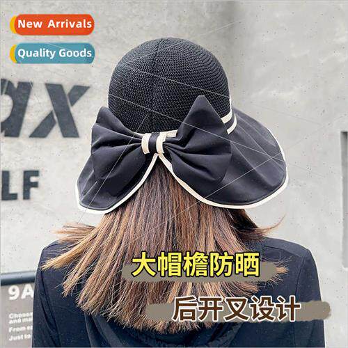 Bow tie sunscreen fisherman hat summer new straw hundred wh