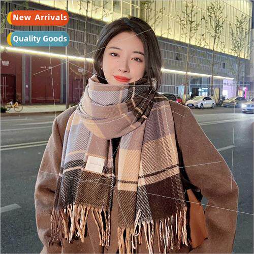 Scarf female winter 2023 new thickened warm faux cashmere pl