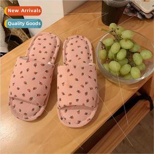 slippers female cute linen ins new floor fashion Home summer