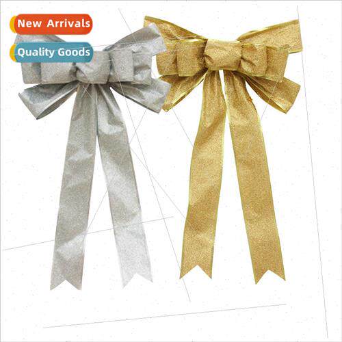 New Christmas Bow Gold Onion Powder Christmas Tree Decoratio