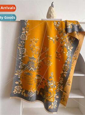 2023 new retro ethnic wind faux cashmere scarf female fall w