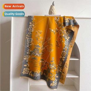 2023 new retro ethnic wind faux cashmere scarf female fall w